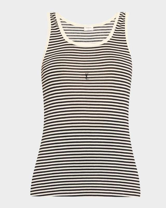 YSL Logo Striped Tank Top